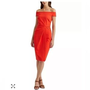 Lauren Ralph Lauren Crepe Off-the-Shoulder Dress